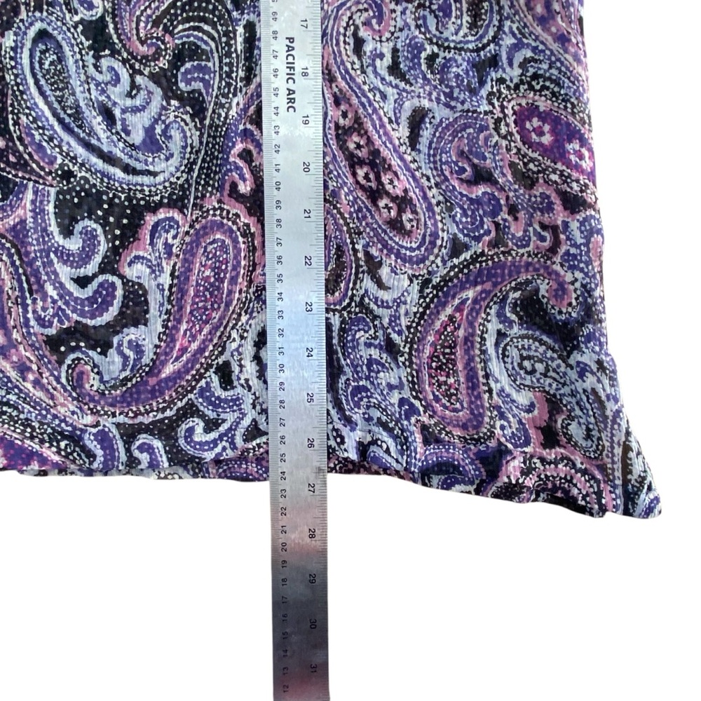 NY Collection 100% Silk Sheer Paisley Blouse Boho Sequin Plus Size 1X - Picture 10 of 10
